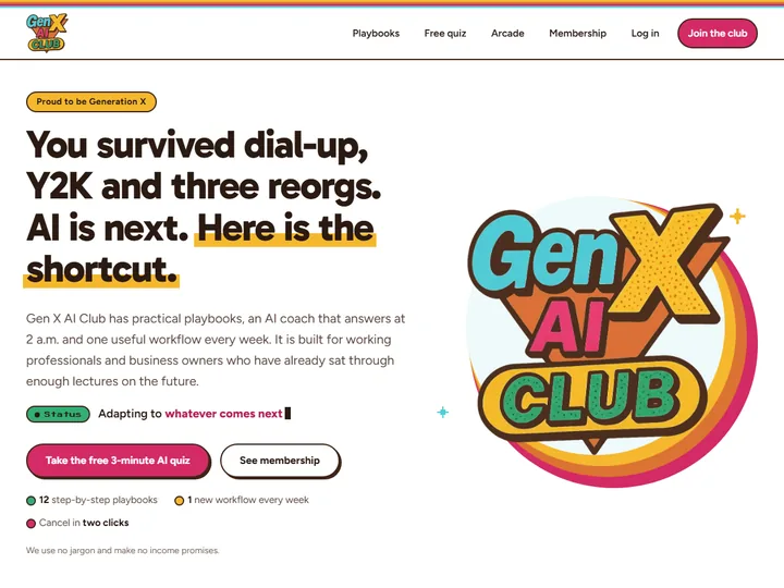 Gen X AI Club homepage
