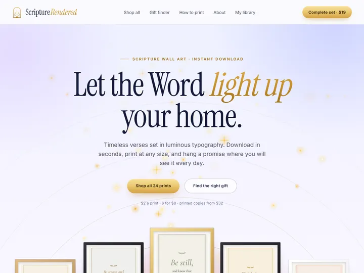 Scripture Rendered homepage