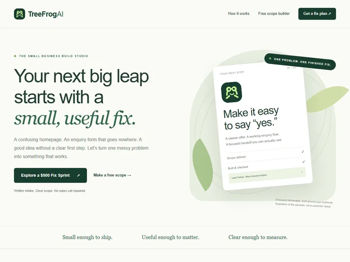 TreeFrogAI homepage